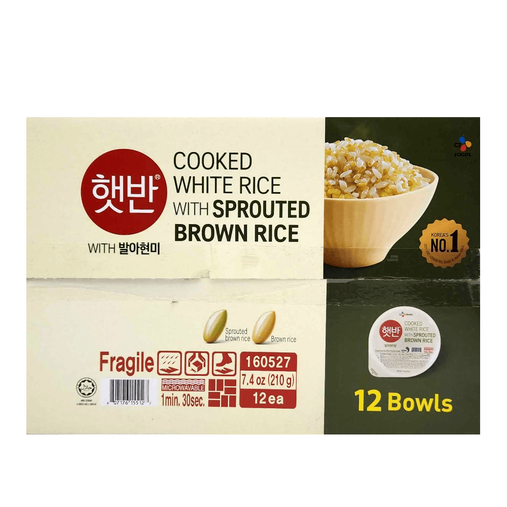 Hetbahn Cooked Sprouted Brown Rice Box 7.4oz(210g) 12 Ea - H Mart