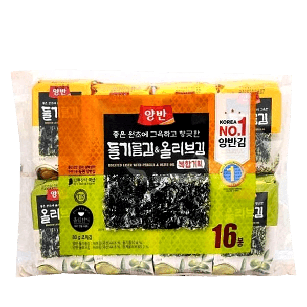 DW-TRADITION-LAVER-OLIVE-OIL---PERILLA-OIL--16PK-0.16-OZ--5G---10-동원-양반김-5호--올리브-들기름--16팩