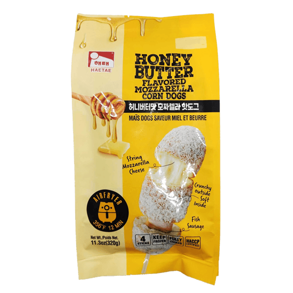 HT-HONEY-BUTTER-FLAVORED-MOZZARELLA-CORN-DOGS-11.3OZ-320G--12-해태-허니버터-모짜렐라-핫도그-4입