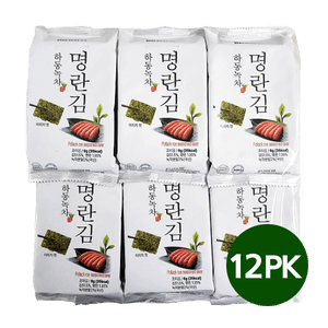 Green Tea Pollock Roe Seasoned Laver 0.21 Oz (6g) 12 Pack