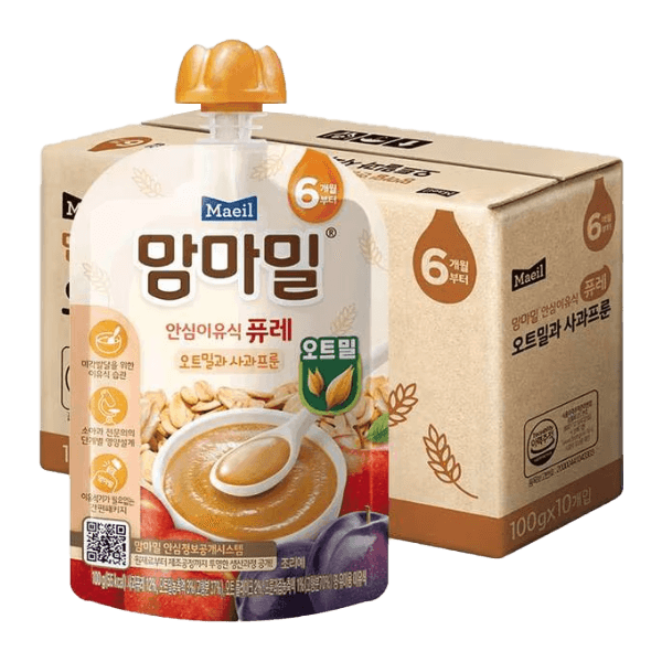 MAEIL-SAFE-BABY-FOOD-PUREE-OATMEAL---APPLE-PRUNE-3.52-OZ--100G--10-1-매일-맘마밀-안심이유식-퓨레-오트밀와-사과프룬