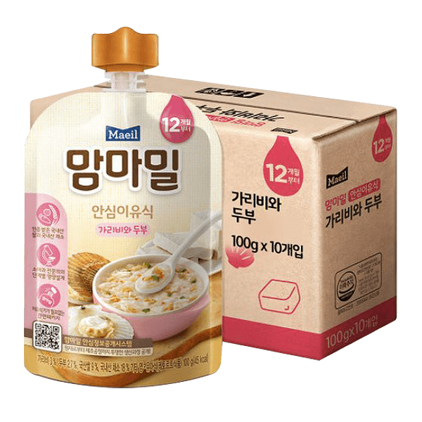 MAEIL-SAFE-BABY-FOOD-PUREE-SCALLOP---TOFU-3.52-OZ--100G--10-1-매일-맘마밀-안심이유식-퓨레-가리비와-두부
