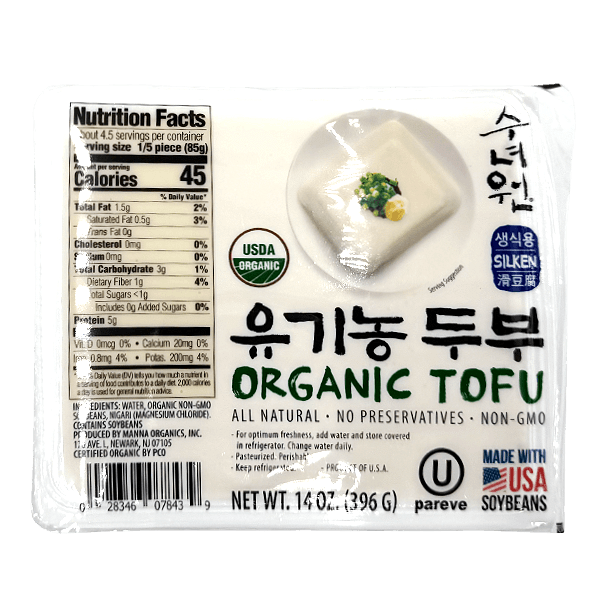Organic Tofu Silken 14 Oz(396g) - H Mart