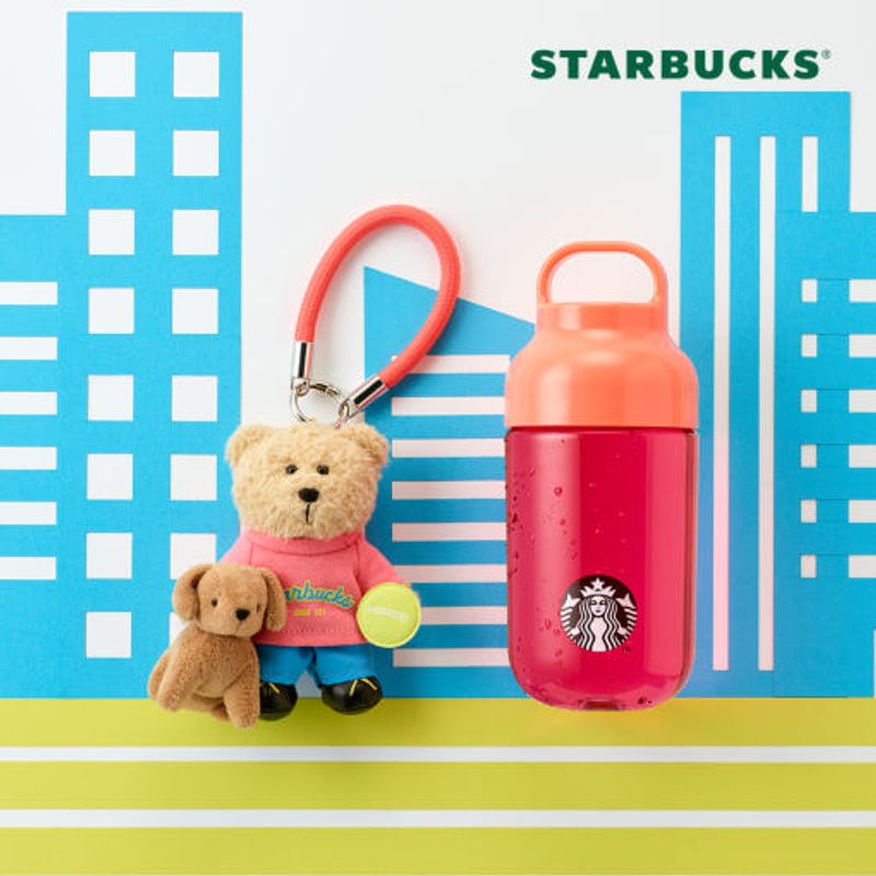Starbucks☆Active Bottle+Bearista Keychain 430ml H Mart