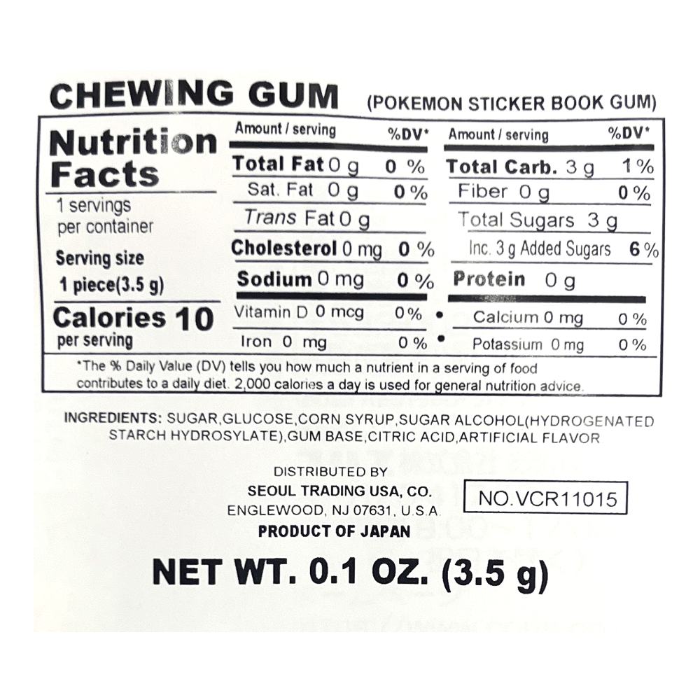 Pokemon Sticker Book Gum 0.1oz - H Mart
