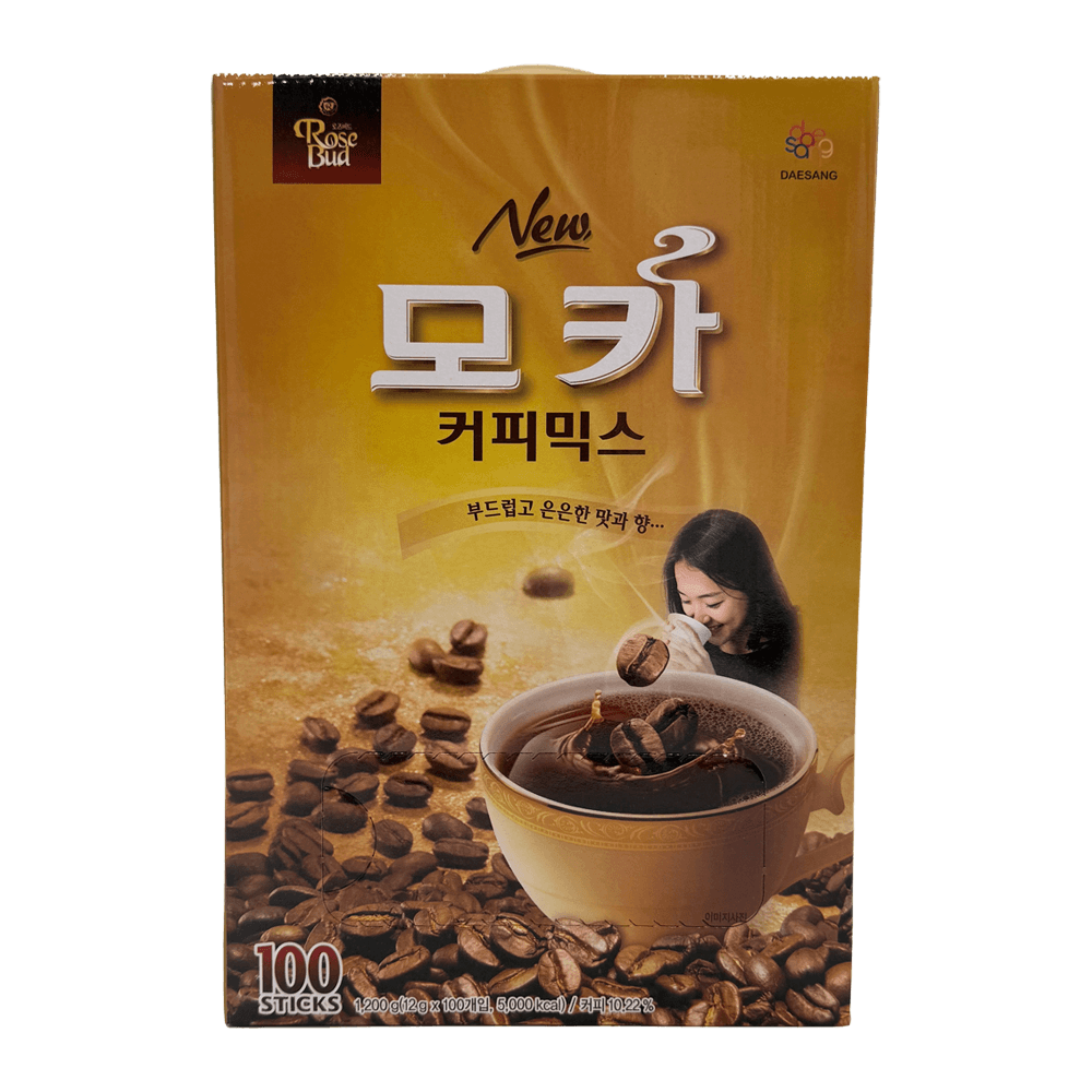 Rosebud Coffee Mix (Mocca) 100 Sticks Net Wt. 2.65 Lb (1.2kg) - H Mart