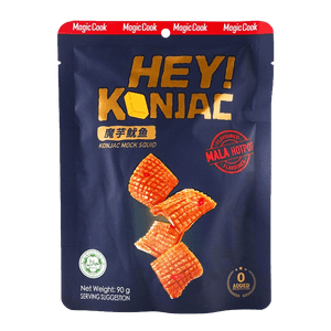 Hey Konjac Mock Squid (Mala Hotpot Flavor) 3.17 Oz (90g) 筷手小廚 魔芋魷魚