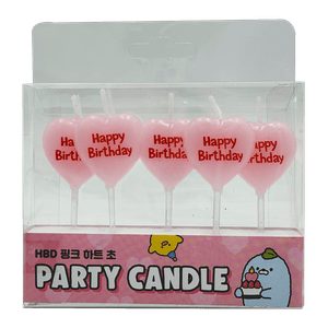 Hbd Pink Heart Candles