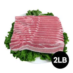 Sliced Single Pork Belly, Frozen 2lb(907g)