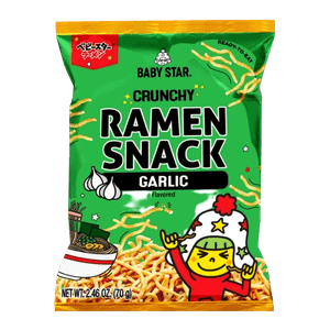 Baby Star Crunchy Ramen Snack Tiny Garlic 2.46 Oz (70g)