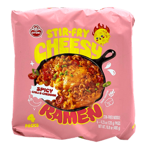 Stir-fry Cheesy Ramen Spicy Chili & Cheddar 4.23 Oz (120g) X 4Packs
