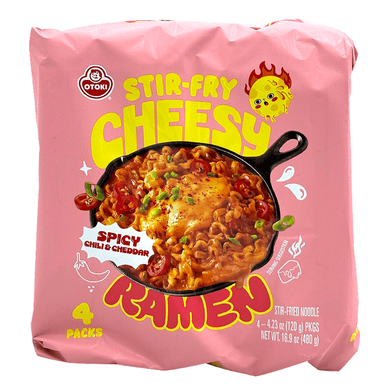 Stir-fry-Cheesy-Ramen-Spicy-Chili---Cheddar-4.23-Oz--120g--X-4Packs