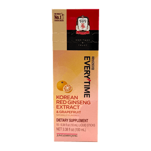 Korean Red Ginseng Extract Everytime Grapefruit 10 CT 0.34 Fl Oz (10ml)