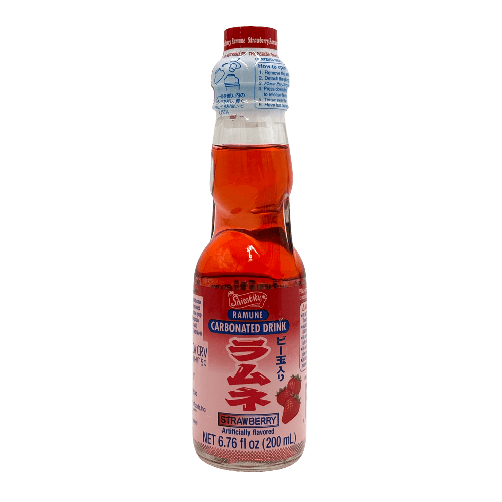 Ramune Strawberry Flavor 6.76 Fl Oz (200ml) - H Mart
