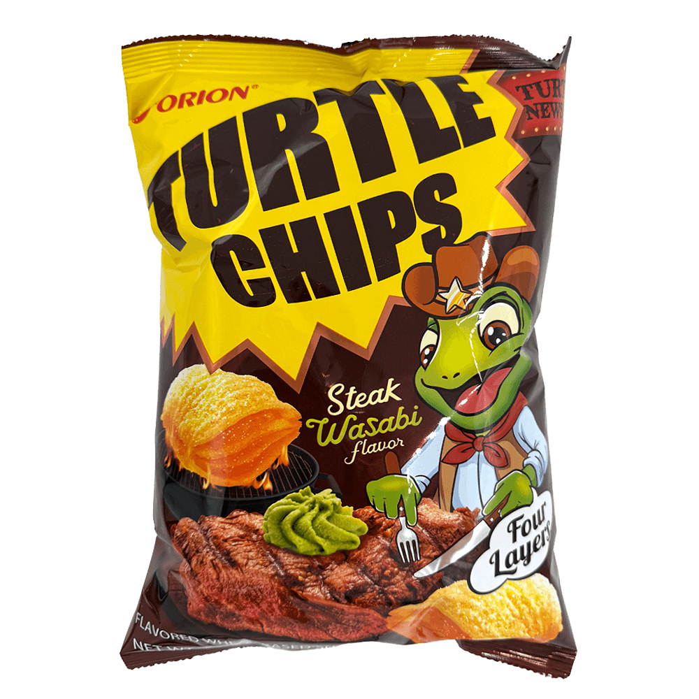 Turtle Chips Snack Steak Wasabi Flavor 5.64oz(160g) - H Mart