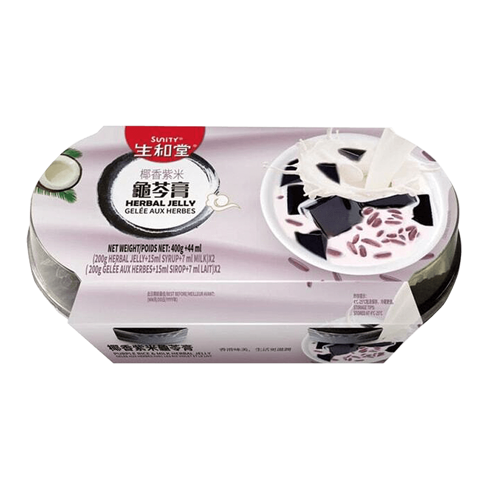 Chinese Herbal Jelly Purple Rice & Milk 2pk 19.88 Oz (520g+44ml) - H Mart